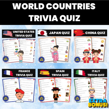 Preview of World Countries History and Geography Quiz Bundle