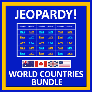 Preview of World Countries Jeopardy Bundle - a collection of games