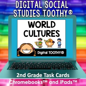 Preview of World Cultures Digital Social Studies Toothy® Task Cards | Digital Games