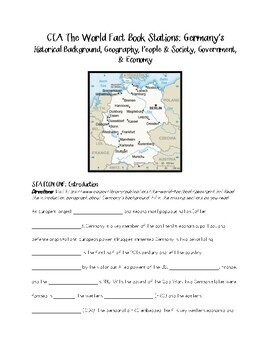 Preview of World Cultures/Geography WebQuest: Germany