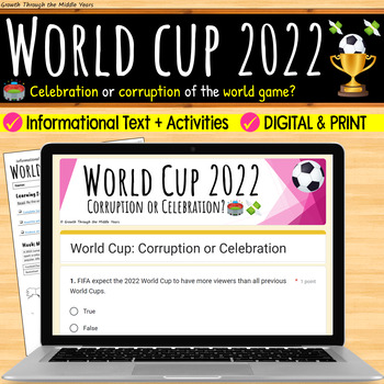 Preview of Qatar World Cup 2022 – Reading Comprehension Activities (Digital and Print)