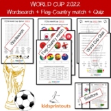 World Cup 2022 activity bundle - wordsearch, flag labeling, quiz