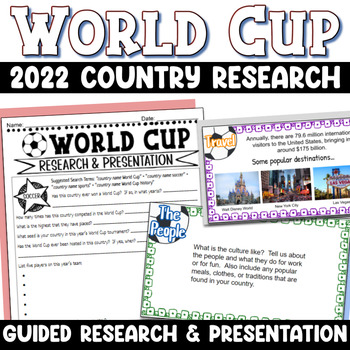 Preview of World Cup Countries Research Project and Presentation - World Cup Social Studies