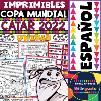 Preview of World Cup Qatar 2022 in Spanish  Copa Mundial Catar 2022 Printables & Flashcards