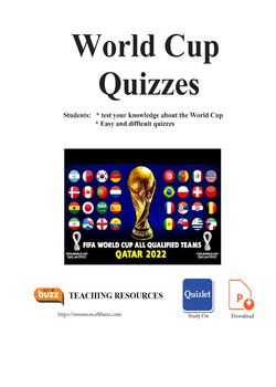 Preview of World Cup Quizzes & Webquest. Vocabulary. Sports. ESL. EFL. ELA. Internet.