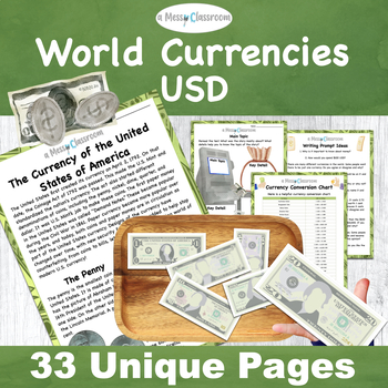 Preview of World Currencies: The United States Dollar Classroom Economy Printable Lesson