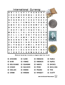 Preview of World Currencies Worksheets