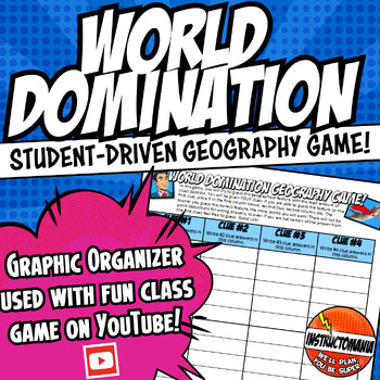 Preview of World Domination! US or World Physical Geography Video Worksheet Activity Game 