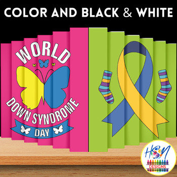 Preview of World Down Syndrome Day Activities Coloring Agamograph Bulletin Board Projects