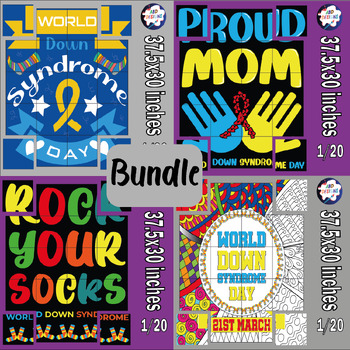 Preview of World Down Syndrome Day Bulletin Board Collaborative Poster Craft Art/Bundle