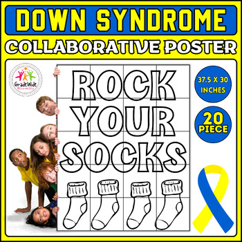 Preview of World Down Syndrome Day Collaborative Coloring Poster: Rock Your Socks Craft
