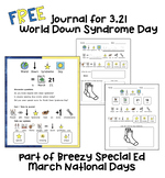 World Down Syndrome Day FREE Differentiated Journal + Lett