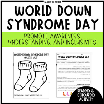 Preview of World Down Syndrome Day - Reading, Video & Colouring Activity
