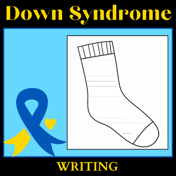 Preview of World Down Syndrome Day - Sock Writing Frame Template - Odd Socks Day