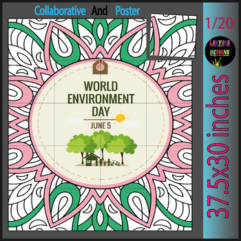Preview of World Environment Day Collaborative Coloring Pages Bulletin Board Craft Poster