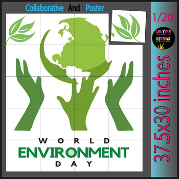 Preview of World Environment Day Collaborative Coloring Pages Bulletin Board Craft Poster