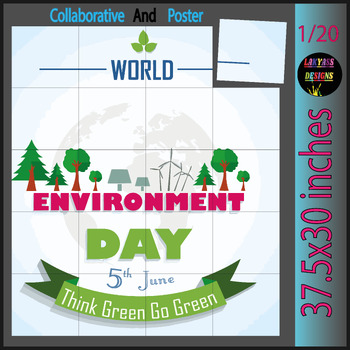 Preview of World Environment Day Collaborative Coloring Sheets Bulletin Board Craft Poster