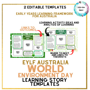 Preview of World Environment Day EYLF Early Learning Story EDITABLE Templates Australia