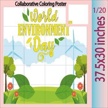 Preview of World Environment Day Zantangle Collaborative Coloring Posters | Bulletin Board
