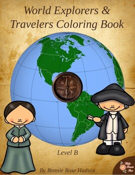 Preview of World Explorers and Travelers Coloring Book-Level B