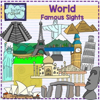 Preview of World Famous sights - landmarks clipart Social studies clip art