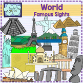 World Famous sights - landmarks clipart {Social studies clip art}