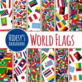 World Flag Backgrounds / Digital Papers Countries Clip Art Commercial Use