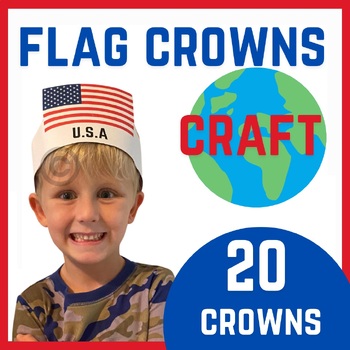 Preview of Olympics Craft, Flag Crown coloring, end of year & Summer activities, Pre School