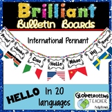 World Flags-Bulletin Board-International Hello Pennant in 20 Different Languages