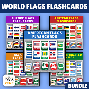 Preview of World Flags Flashcards Bundle | 236 Countries