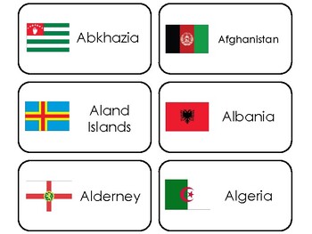 Preview of 245 World Flags Printable Preschool-Elementary Geography Flashcards.