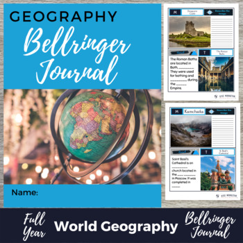 Preview of World Geography Bell Ringer Journal & Digital Version Bundle - 375 Bell Ringers