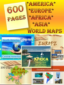 Preview of Continents BUNDLE America Europe Asia Africa Back to School distance learning