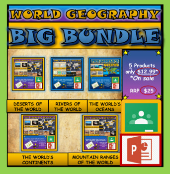 Preview of World Geography Bundle: Google Slides Presentations + PPT's + Worksheets