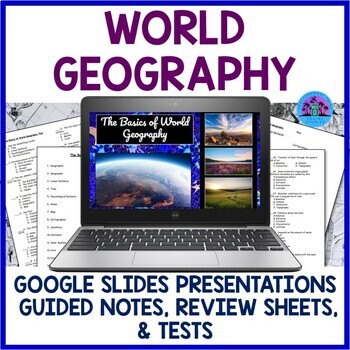 Preview of World Geography Bundle - Presentations, Guided Notes, Tests