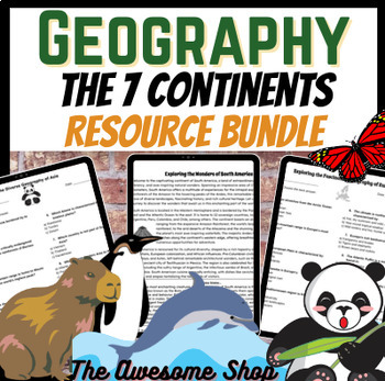Preview of World Geography Continent Curriculum Resource Bundle  For Middle & High