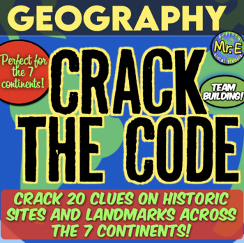 Preview of World Geography Escape Room | 20 Clues on Continents, Landmarks, Historic Sites