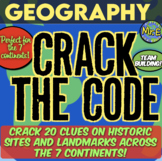 World Geography Escape Room | 20 Clues on Continents, Land