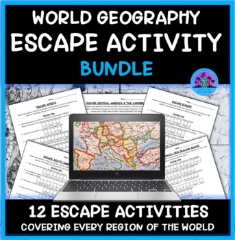 Preview of World Geography Escape Room Bundle