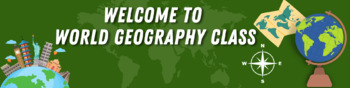 Preview of World Geography Google Classroom Header (Green)