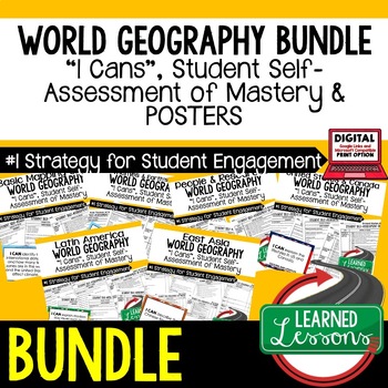 Preview of World Geography I Cans, Geography Posters BUNDLE, Geography Lesson