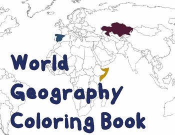 Preview of World Geography Mapping Book (Coloring Workbook)