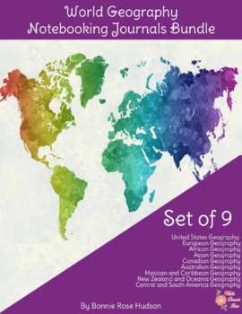 Preview of World Geography Notebooking Journals Bundle