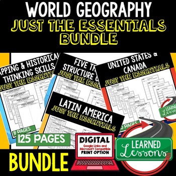 Preview of World Geography Outline Notes, Geography Bullet Notes BUNDLE