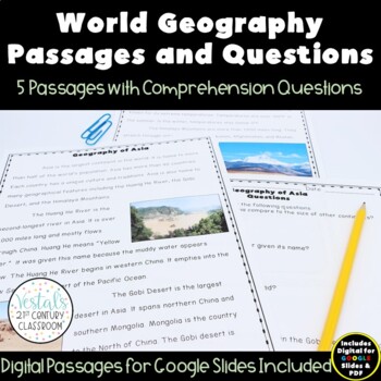 Preview of World Geography Passages and Questions {Digital & PDF Included}
