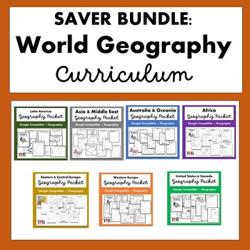 Preview of World Geography Regions Geography Packet Bundle