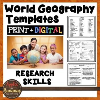 Preview of World Geography Research Templates