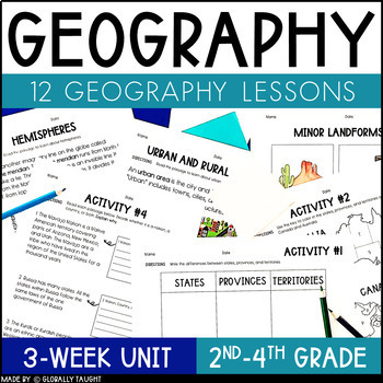 Preview of World Geography Unit with Geography Worksheets - World Geography Curriculum