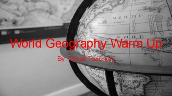 Preview of World Geography Warm UP