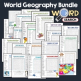 World Geography Word Search Puzzle Continents, Region, Map